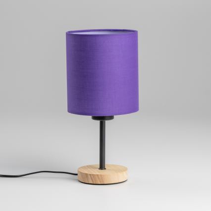 Brilagi - Pöytävalaisin NUBILA WOOD 1xE27/25W/230V tammi/violetti
