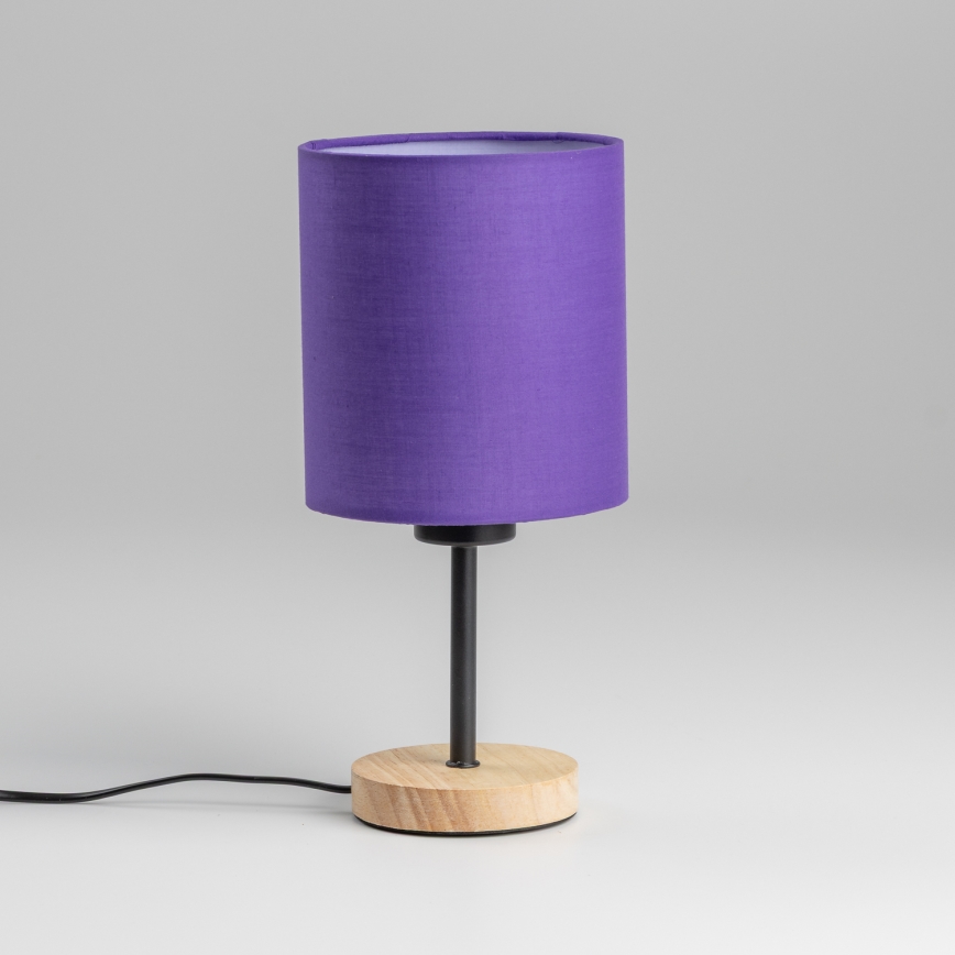 Brilagi - Pöytävalaisin NUBILA WOOD 1xE27/25W/230V tammi/violetti