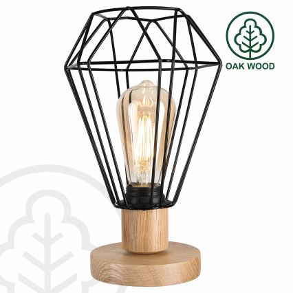 Brilagi - Pöytävalaisin WOODY BASKET 1xE27/60W/230V tammi