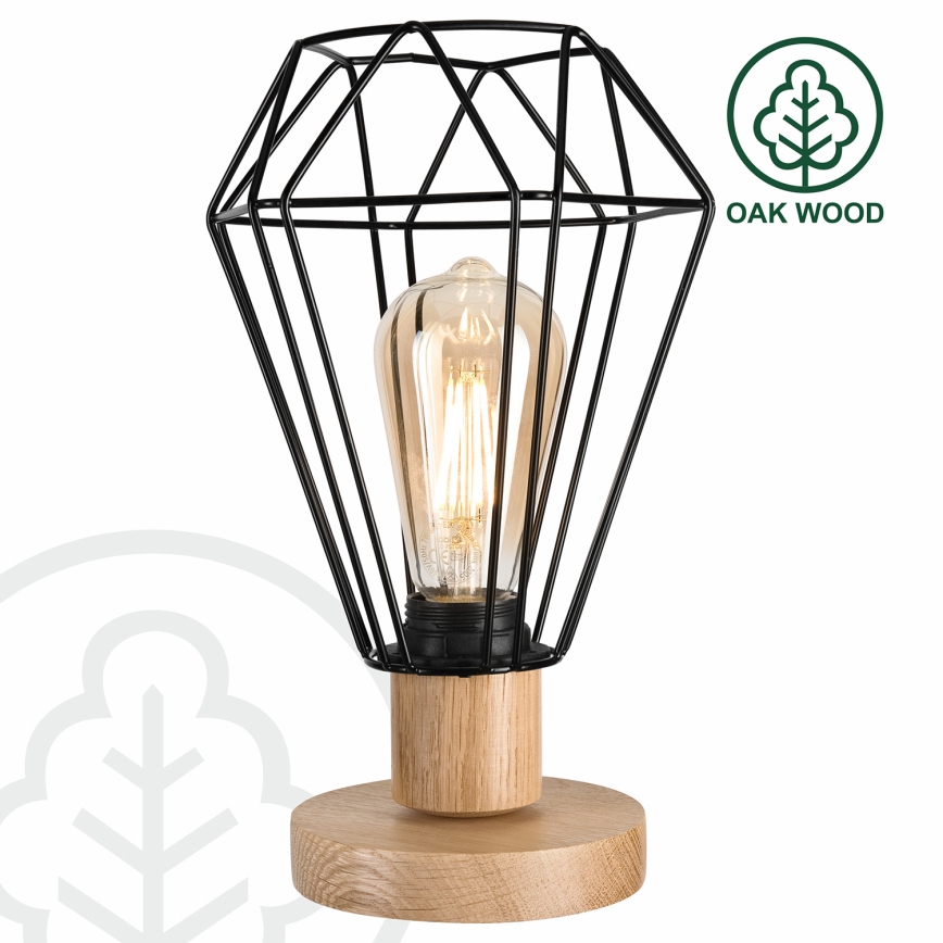 Brilagi - Pöytävalaisin WOODY BASKET 1xE27/60W/230V tammi
