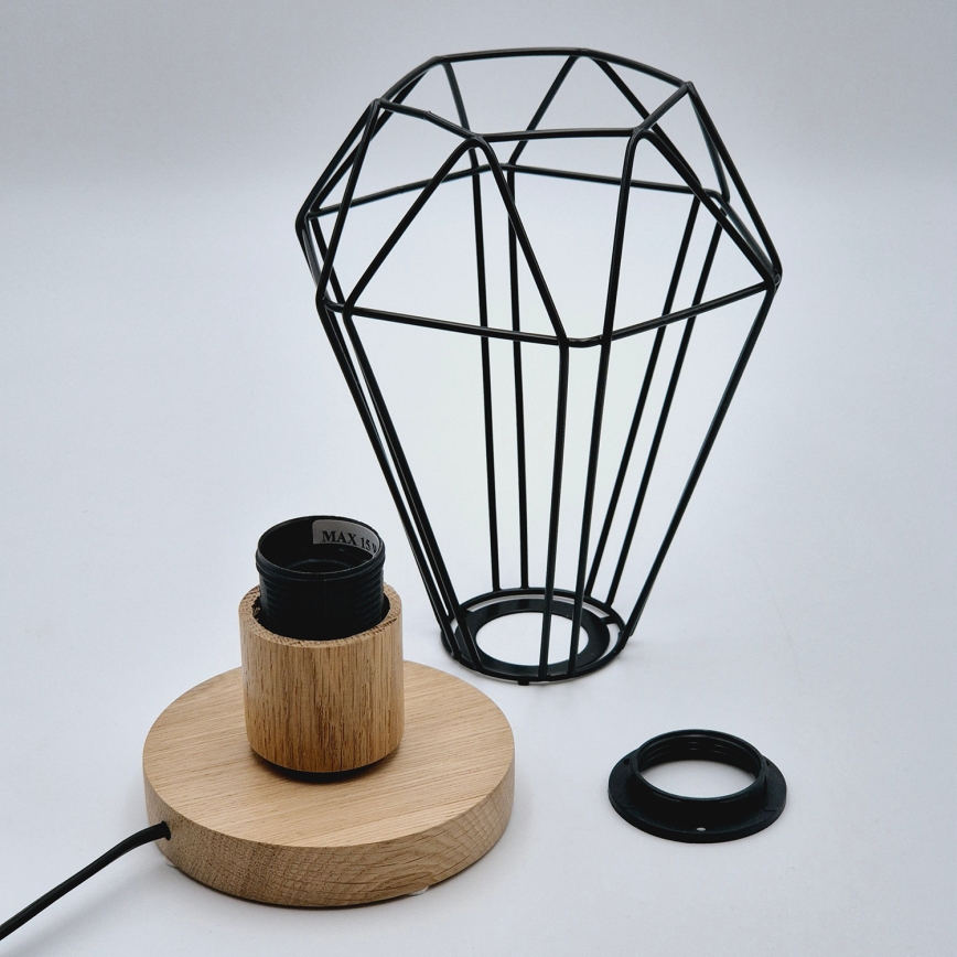 Brilagi - Pöytävalaisin WOODY BASKET 1xE27/60W/230V tammi