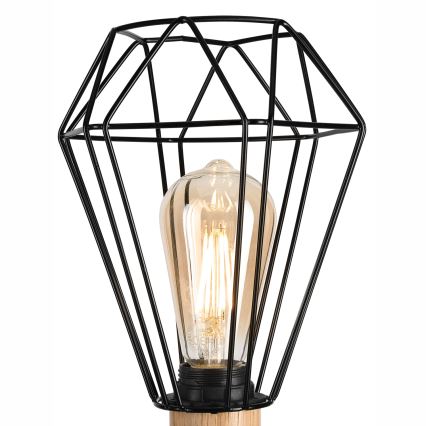 Brilagi - Pöytävalaisin WOODY BASKET 1xE27/60W/230V tammi