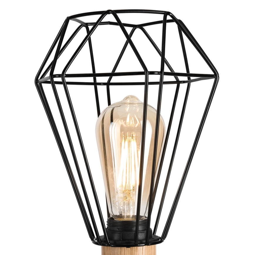 Brilagi - Pöytävalaisin WOODY BASKET 1xE27/60W/230V tammi