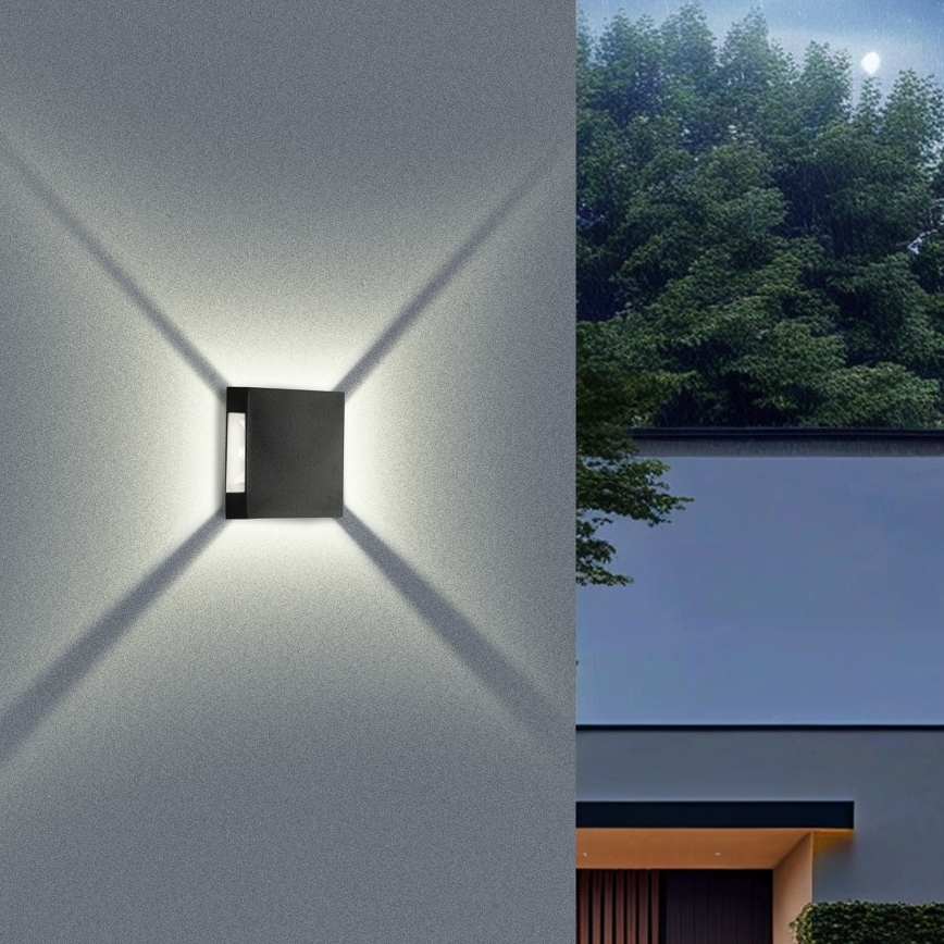 Brilagi - QUADRAY ulkoseinävalaisin LED/4W/230V, musta, IP65