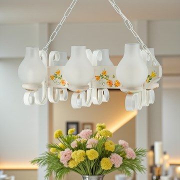 Brilagi - QUEEN riippuvalaisin ketjulla 6xE14/40W/230V pyökki/kerma