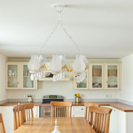 Brilagi - QUEEN riippuvalaisin ketjulla 6xE14/40W/230V pyökki/kerma