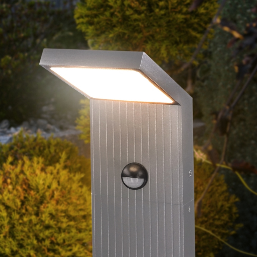 Brilagi - LED-ulkovalaisin anturilla RIANO LED/8W/230V hopeanvärinen IP65
