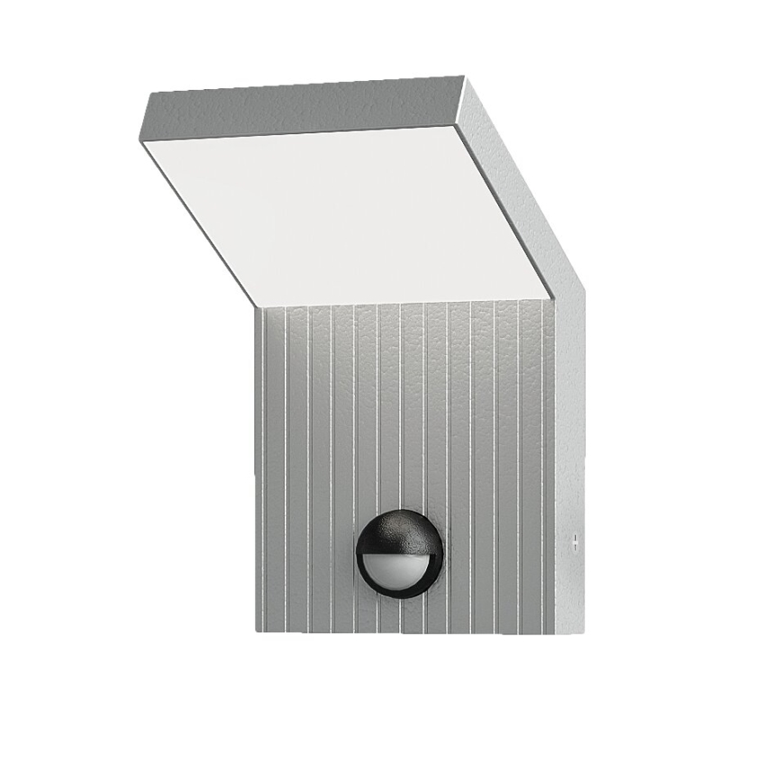 Brilagi - LED ulkoseinävalaisin liiketunnistimella RIANO LED/8W/230V hopea IP65