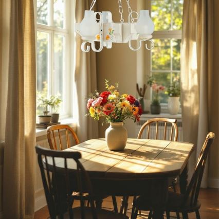 Brilagi - Riippuvalaisin ketjulla QUEEN 3xE14/40W/230V pyökki/kerma