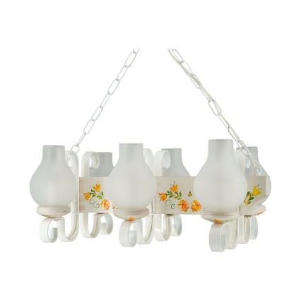 Brilagi - Riippuvalaisin ketjulla QUEEN 3xE14/40W/230V pyökki/kerma