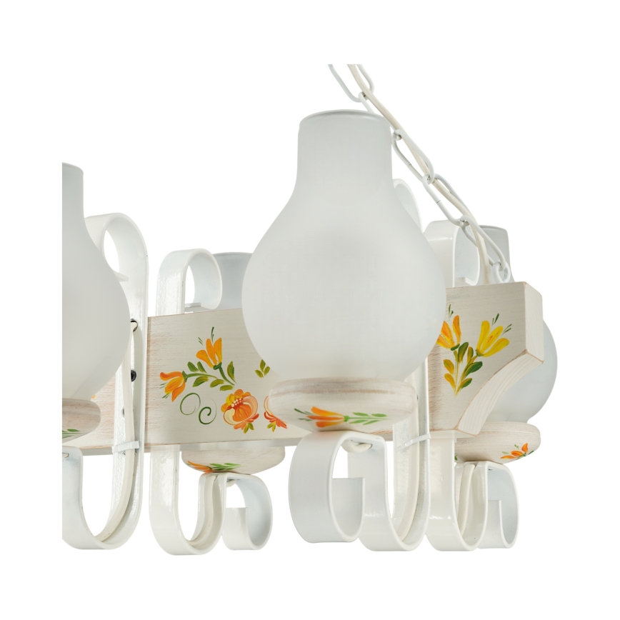 Brilagi - Riippuvalaisin ketjulla QUEEN 3xE14/40W/230V pyökki/kerma