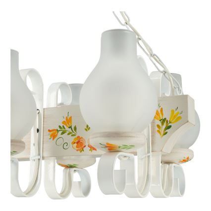 Brilagi - Riippuvalaisin ketjulla QUEEN 4xE14/40W/230V pyökki/kerma