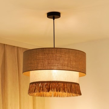 Brilagi - Ripustettava kattovalaisin WINNETOU BOHO 1xE27/15W/230V halkaisija 45 cm ruskea/kerma