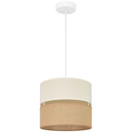 Brilagi - Kattovalaisin köydellä ROYAL YUTE 1xE27/15W/230V halkaisija 25 cm beige/kerma