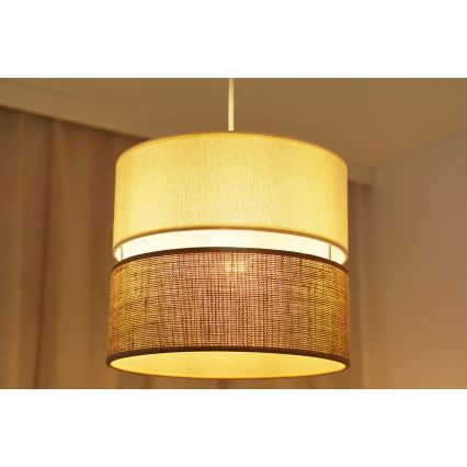 Brilagi - Kattovalaisin köydellä ROYAL YUTE 1xE27/15W/230V halkaisija 25 cm beige/kerma