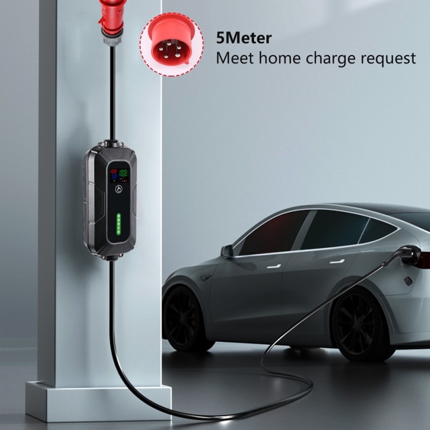 Brilagi - EV matkalatauspiste sähköautoille FAST AC Tyyppi 2 16A/380V 11kW + pistoke 230V, 3,7kW 5m + kotelo