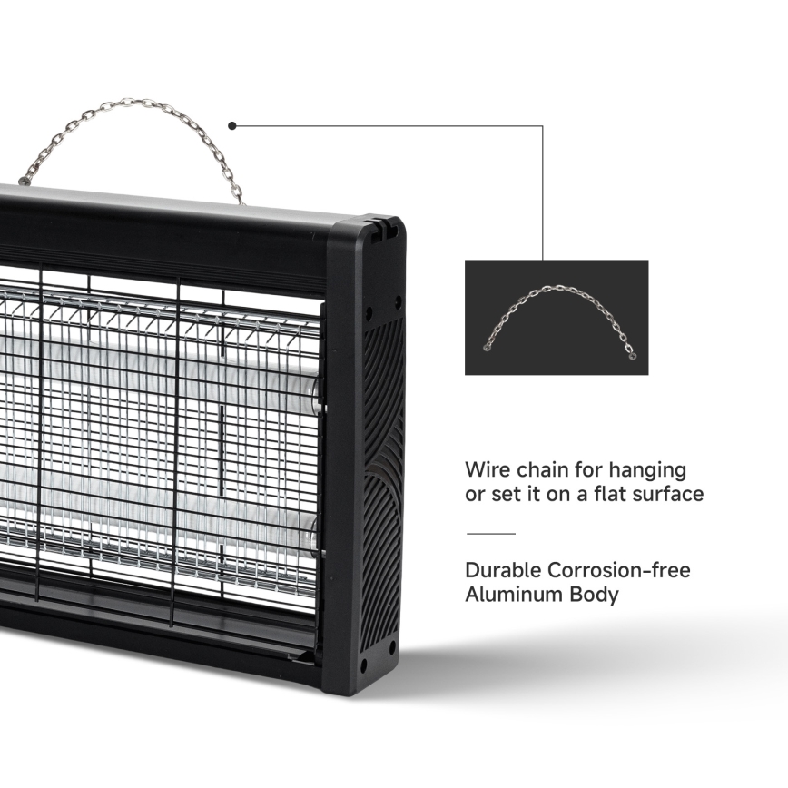 Brilagi - Sähköinen hyönteisloukku 2xUV/20W/230V 100 m2