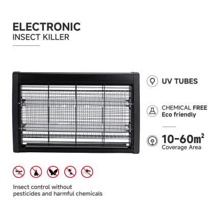 Brilagi - Sähköinen hyönteisten ansa 2xUV/10W/230V 60 m2