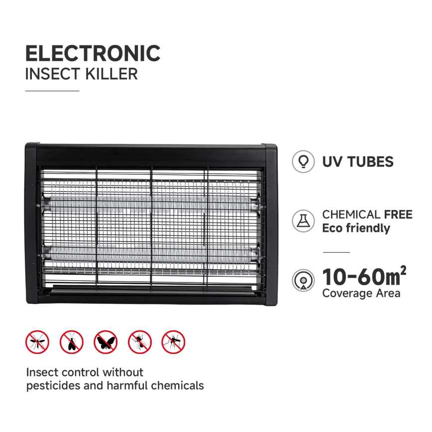 Brilagi - Sähköinen hyönteisten ansa 2xUV/10W/230V 60 m2