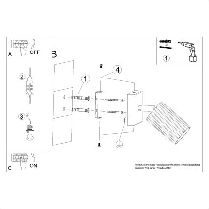 Brilagi - Seinäkohdevalo CRESTO 1xGU10/10W/230V kerma