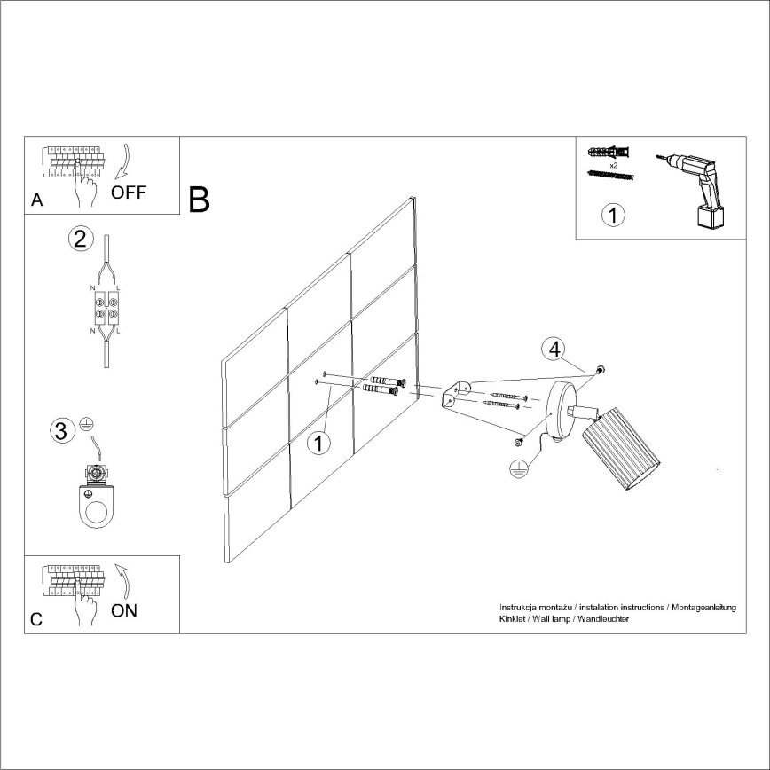 Brilagi - Seinäkohdevalo CRESTO 1xGU10/10W/230V kerma