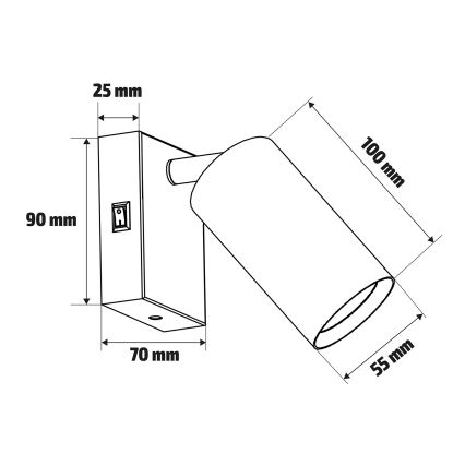 Brilagi - Seinäkohdevalo SELE 1xGU10/30W/230V musta