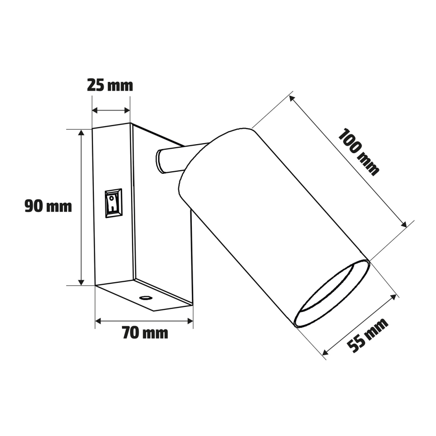 Brilagi - Seinäkohdevalo SELE 1xGU10/30W/230V musta/kulta