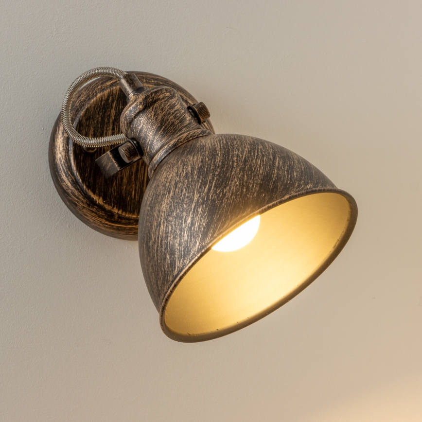 Brilagi - Seinäkohdevalo TECHNO 1xE27/60W/230V pronssi/patina