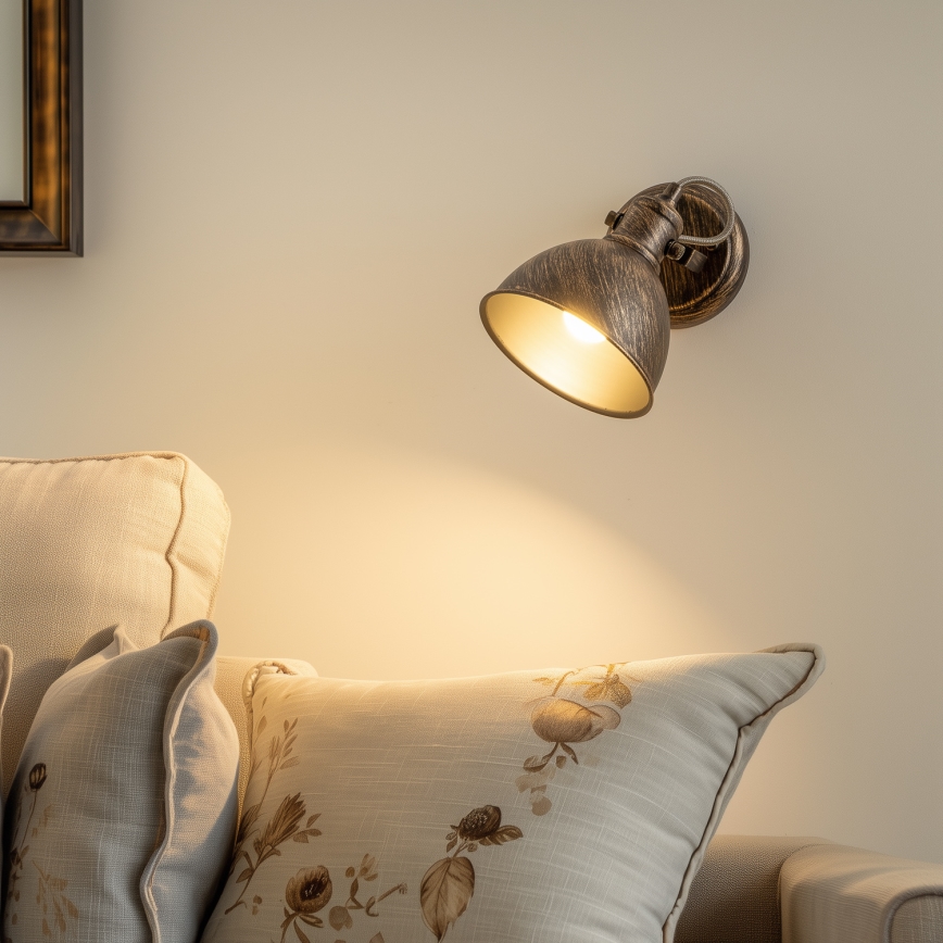 Brilagi - Seinäkohdevalo TECHNO 1xE27/60W/230V pronssi/patina