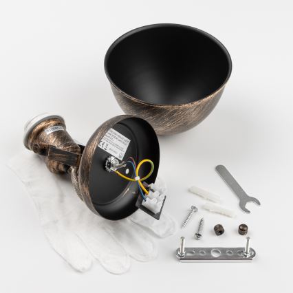 Brilagi - Seinäkohdevalo TECHNO 1xE27/60W/230V pronssi/patina