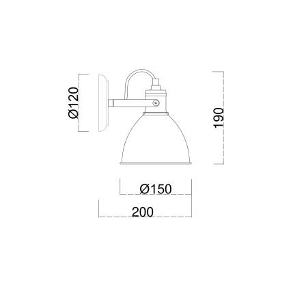 Brilagi - Seinäkohdevalo TECHNO 1xE27/60W/230V pronssi/patina