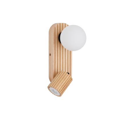 Brilagi - Seinäspot-valaisin MODERN WOOD 1xG9/5W/230V + 1xGU10/8W kumipuu