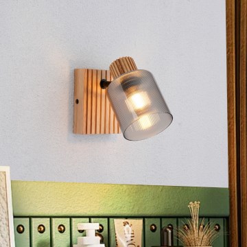 Brilagi - Seinäspotti HYGGE 1xE14/15W/230V kumipuu/savunharmaa