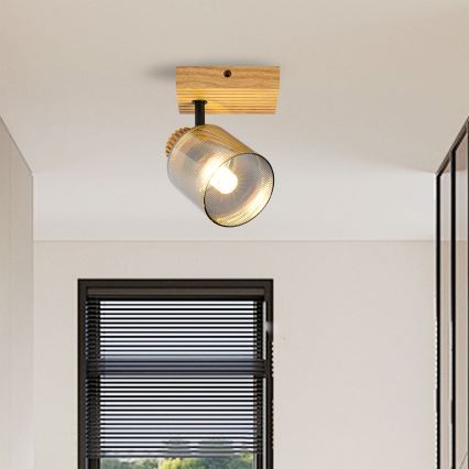 Brilagi - Seinäspotti HYGGE 1xE14/15W/230V kumipuu/savunharmaa