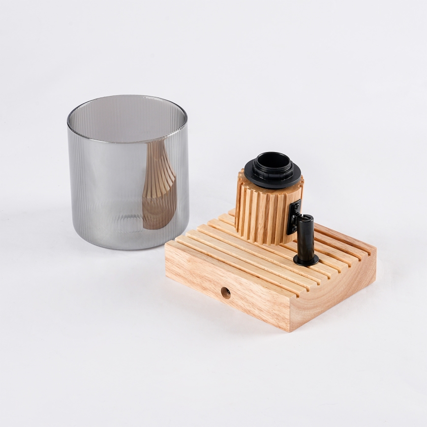 Brilagi - Seinäspotti HYGGE 1xE14/15W/230V kumipuu/savunharmaa