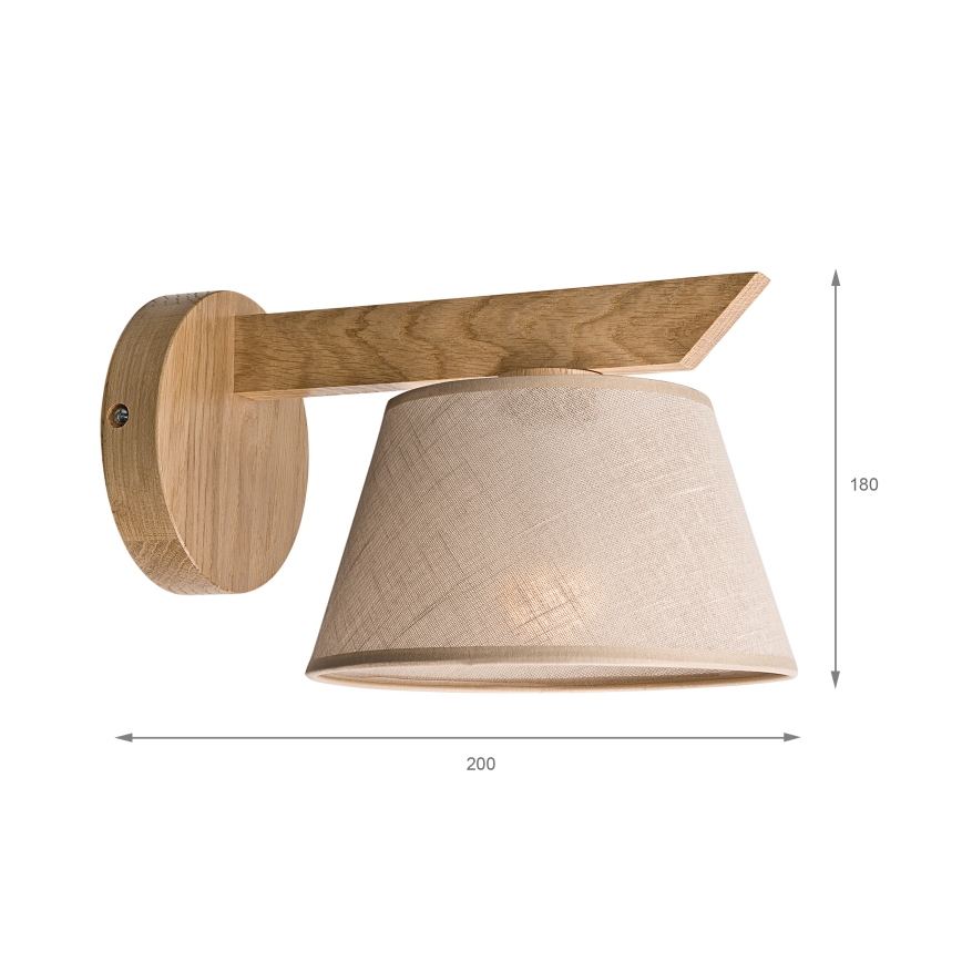 Brilagi - Seinävalaisin ANTHONY 1xE14/40W/230V tammi/beige