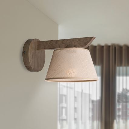 Brilagi - Seinävalaisin ANTHONY 1xE14/40W/230V tammi/beige