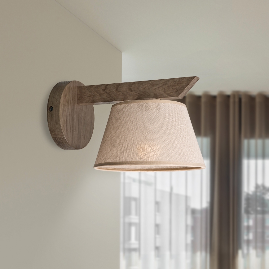 Brilagi - Seinävalaisin ANTHONY 1xE14/40W/230V tammi/beige