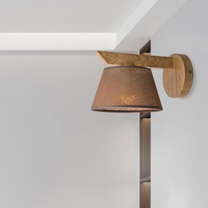 Brilagi - Seinävalaisin ANTHONY 1xE14/40W/230V tammi/ruskea