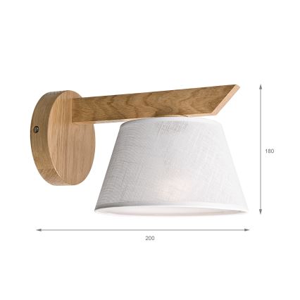 Brilagi - Seinävalaisin ANTHONY 1xE14/40W/230V tammi/valkoinen