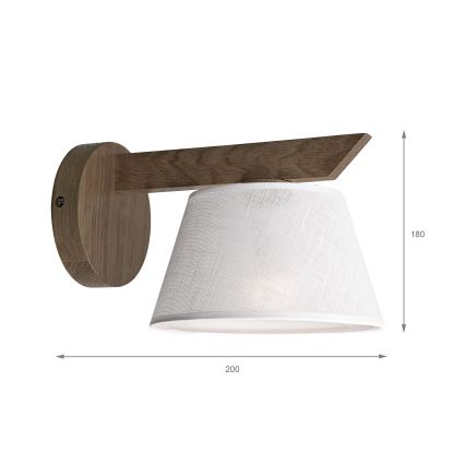 Brilagi - Seinävalaisin ANTHONY 1xE14/40W/230V tammi/valkoinen