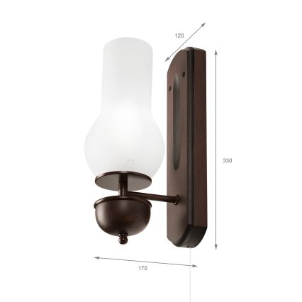 Brilagi - Seinävalaisin COTTAGE 1xE14/40W/230V pyökki/valkoinen