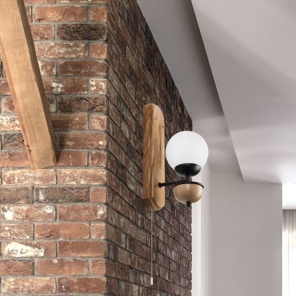 Brilagi - Seinävalaisin COTTAGE 1xG9/40W/230V tammi/valkoinen