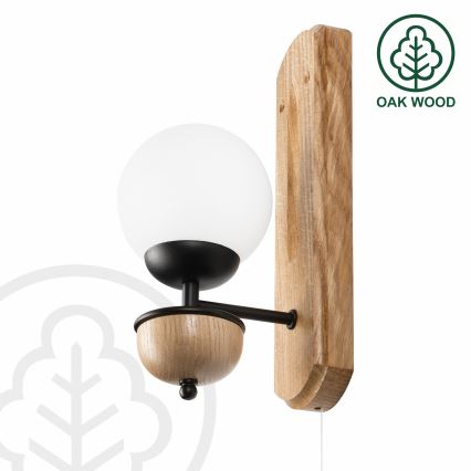 Brilagi - Seinävalaisin COTTAGE 1xG9/40W/230V tammi/valkoinen