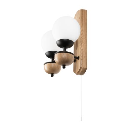 Brilagi - Seinävalaisin COTTAGE 2xG9/40W/230V tammi/valkoinen