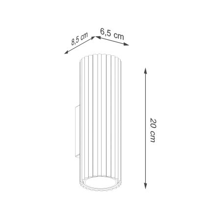 Brilagi - Seinävalaisin CRESTO 2xGU10/10W/230V 20 cm musta