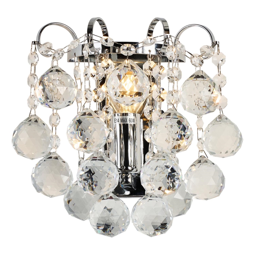 Brilagi - Seinävalaisin CRYSTAL 1xE14/60W/230V kiiltävä kromi