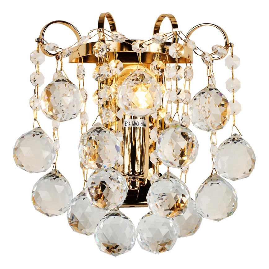 Brilagi - Seinävalaisin CRYSTAL 1xE14/60W/230V kulta