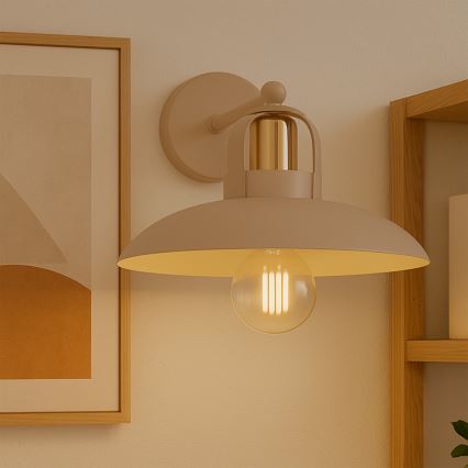 Brilagi - Seinävalaisin FLAMENGO 1xE27/60W/230V beige