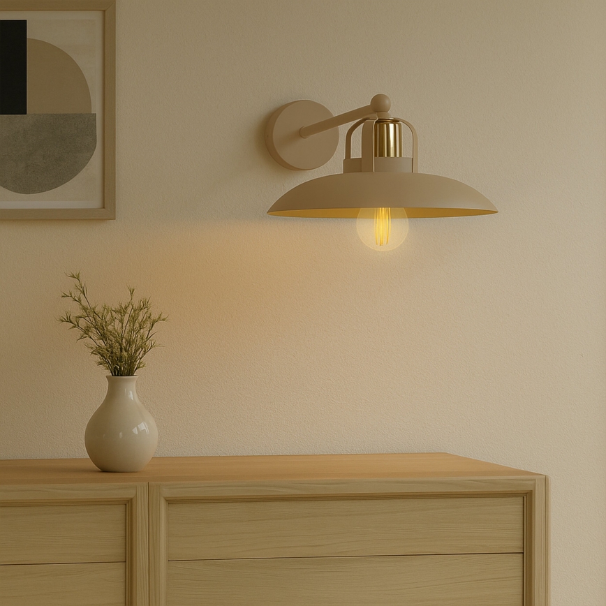 Brilagi - Seinävalaisin FLAMENGO 1xE27/60W/230V beige